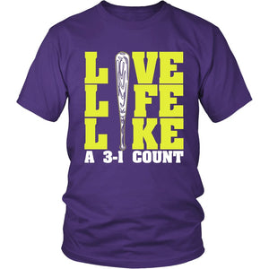 Live Life Like A 3-1 Count T-shirt teelaunch District Unisex Shirt Purple S