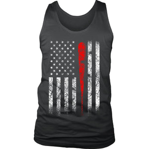 Baseball - American Flag T-shirt teelaunch District Mens Tank Charcoal S
