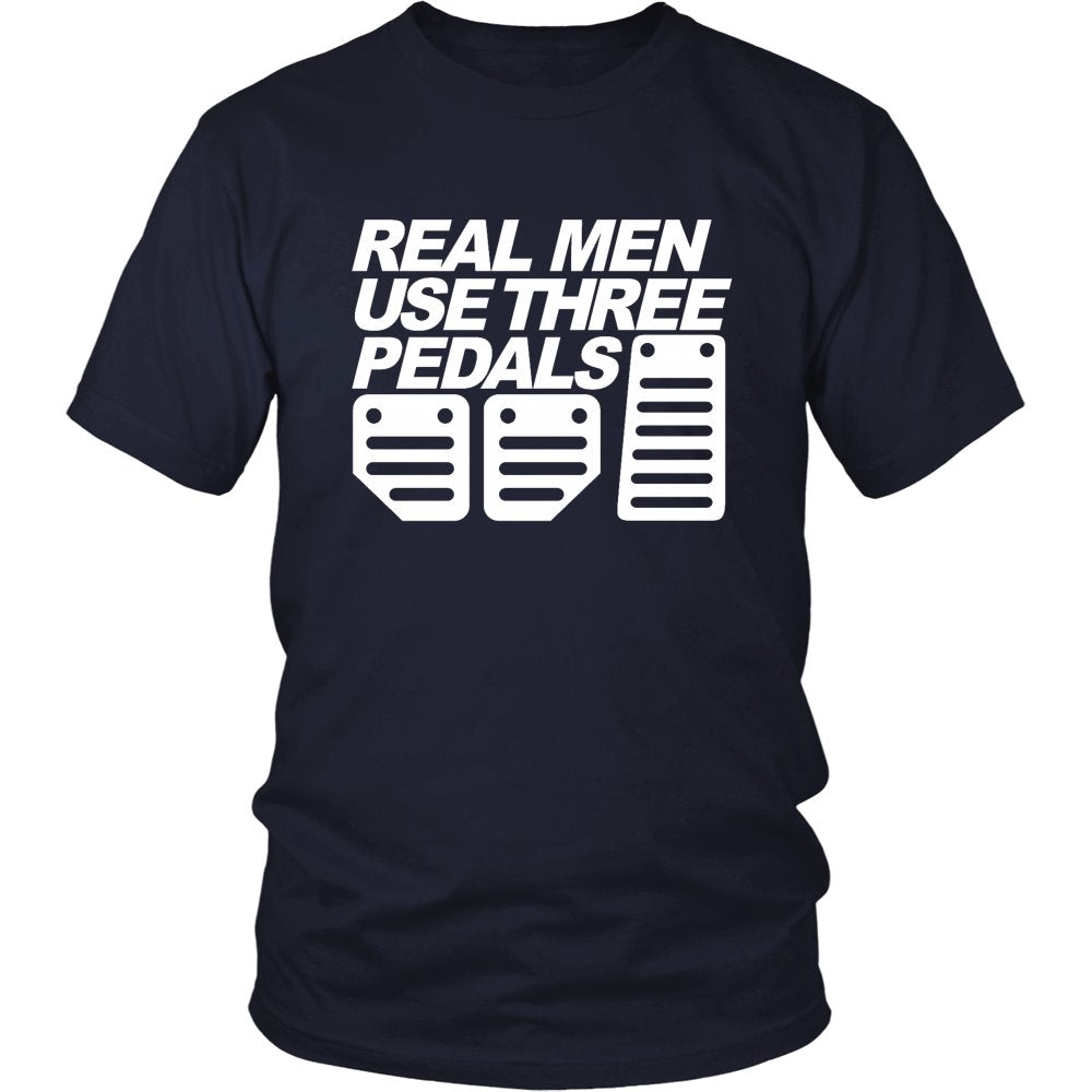 Real Men Use Three Pedals T-shirt teelaunch District Unisex Shirt Navy S