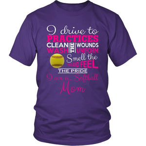 I Am A... Softball Mom T-shirt teelaunch District Unisex Shirt Purple S