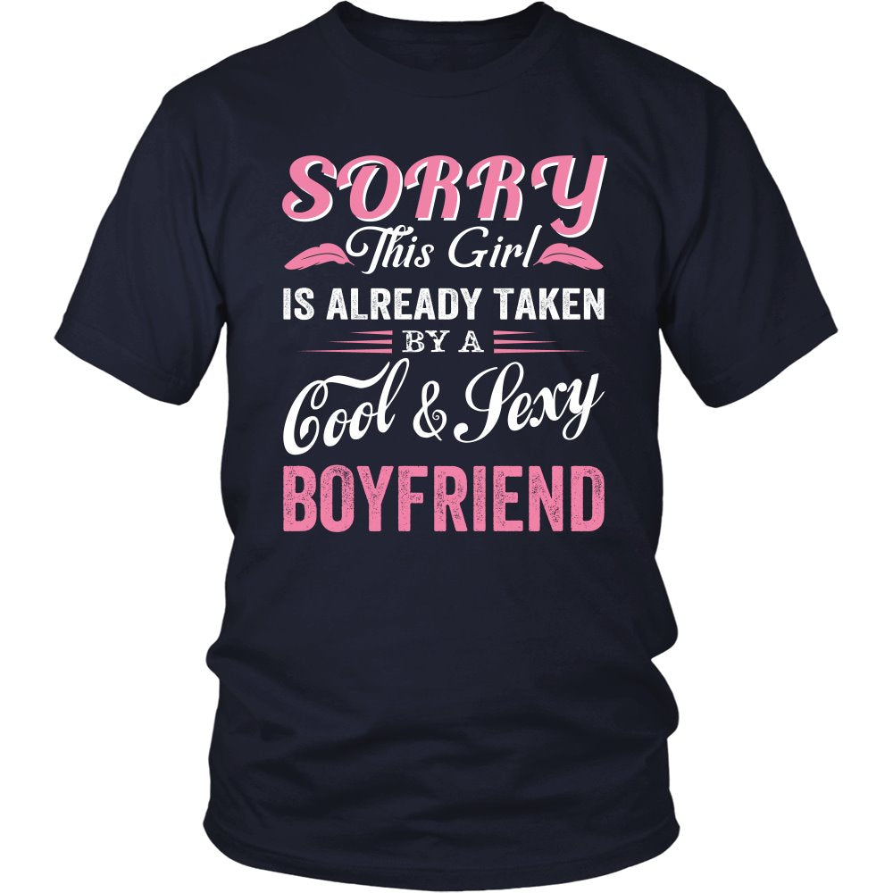 Taken By A Cool And Sexy Boyfriend T-shirt teelaunch District Unisex Shirt Navy S