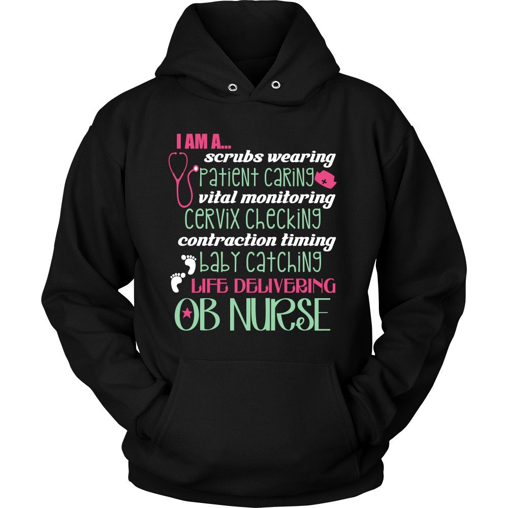 Proud OB Nurse T-shirt teelaunch Unisex Hoodie Black S