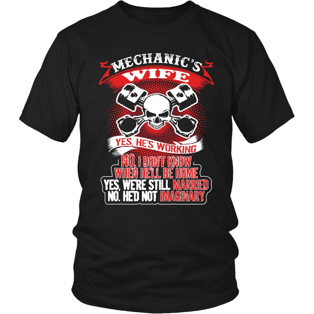 Proud Mechanic's Wife T-shirt teelaunch District Unisex Shirt Black S