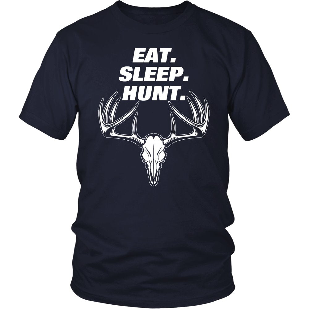 Eat. Sleep. Hunt. T-shirt teelaunch District Unisex Shirt Navy S