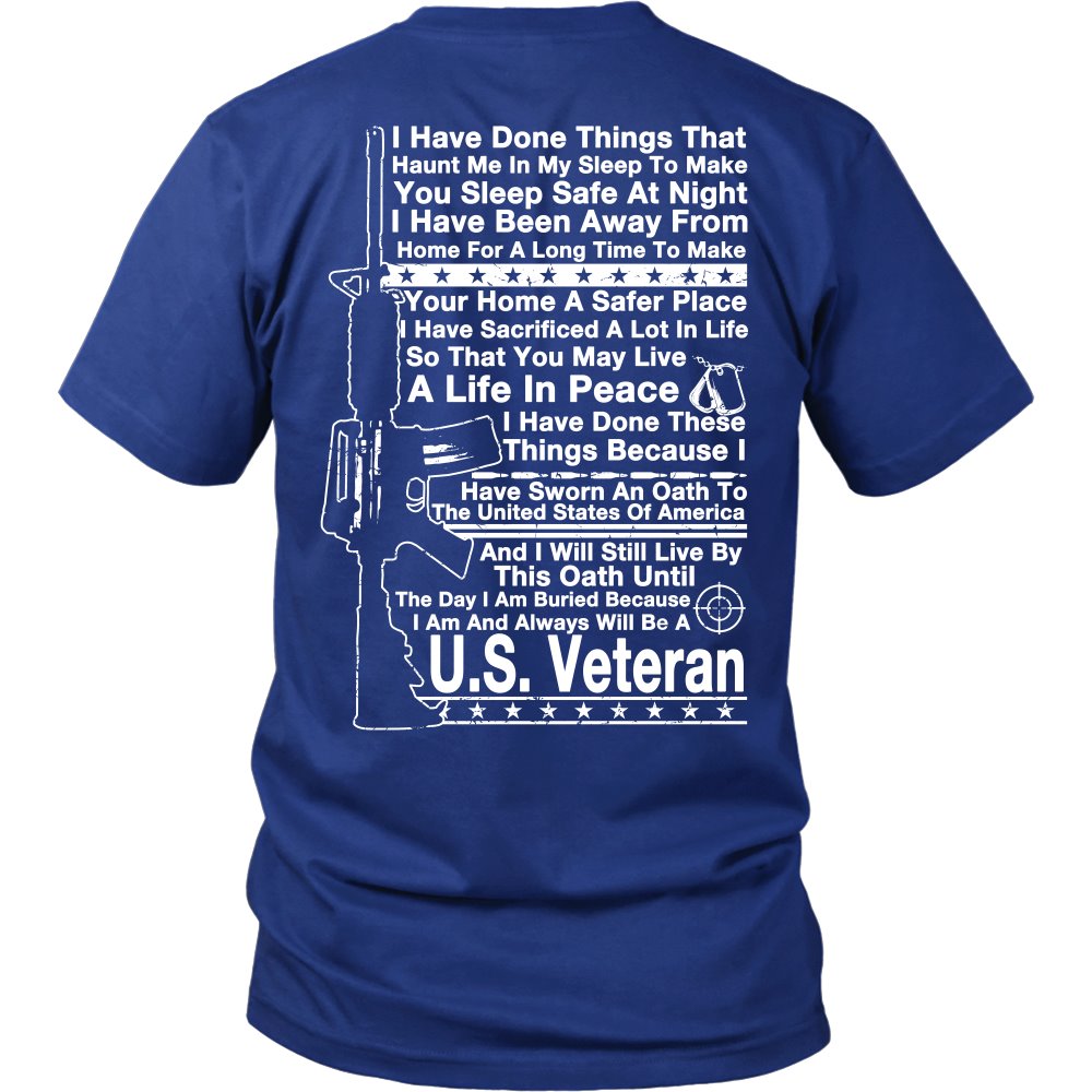 Proud U.S. Veteran T-shirt teelaunch District Unisex Shirt Royal Blue S