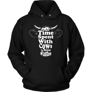 Time Spent With Cows Is Never Wasted T-shirt teelaunch Unisex Hoodie Black S
