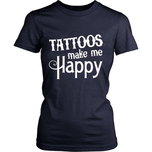 Tattoos Make Me Happy T-shirt teelaunch District Womens Shirt Navy S