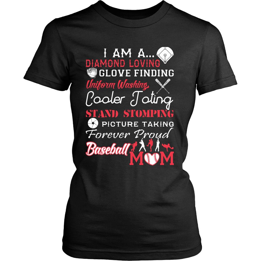 I Am A Baseball Mom T-shirt teelaunch District Womens Shirt Black S