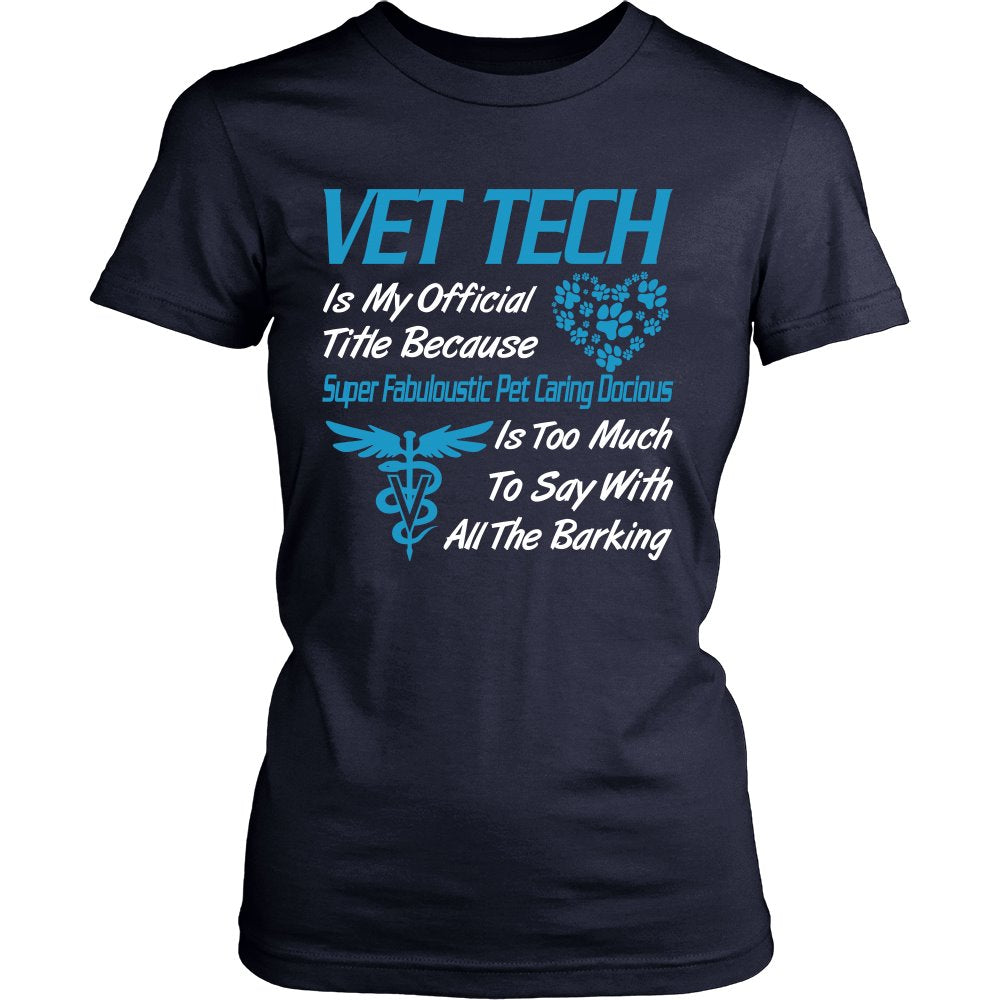 Proud Vet Tech T-shirt teelaunch District Womens Shirt Navy S