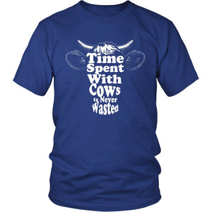 Time Spent With Cows Is Never Wasted T-shirt teelaunch District Unisex Shirt Royal Blue S