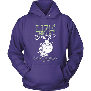 Life Without Cows? I Don't Think So! T-shirt teelaunch Unisex Hoodie Purple S