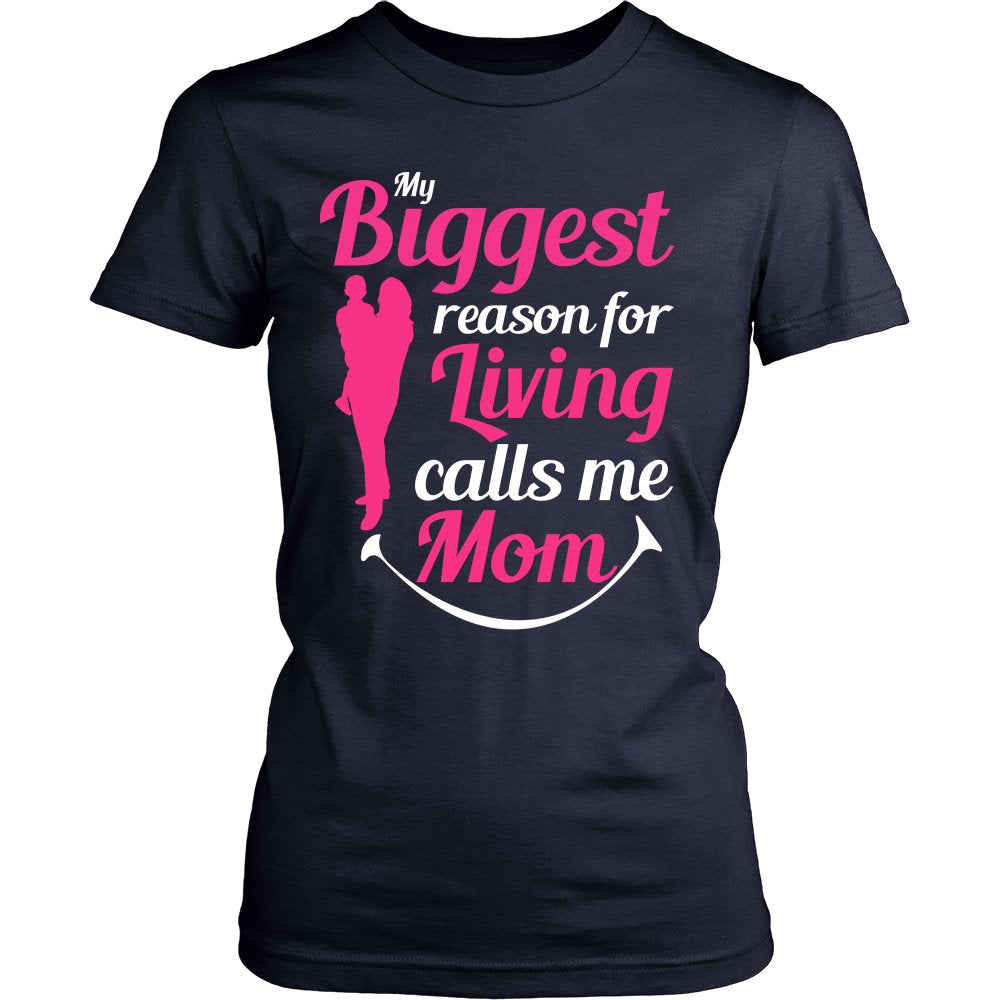 My Biggest Reason For Living Calls Me Mommy T-shirt teelaunch District Womens Shirt Navy S