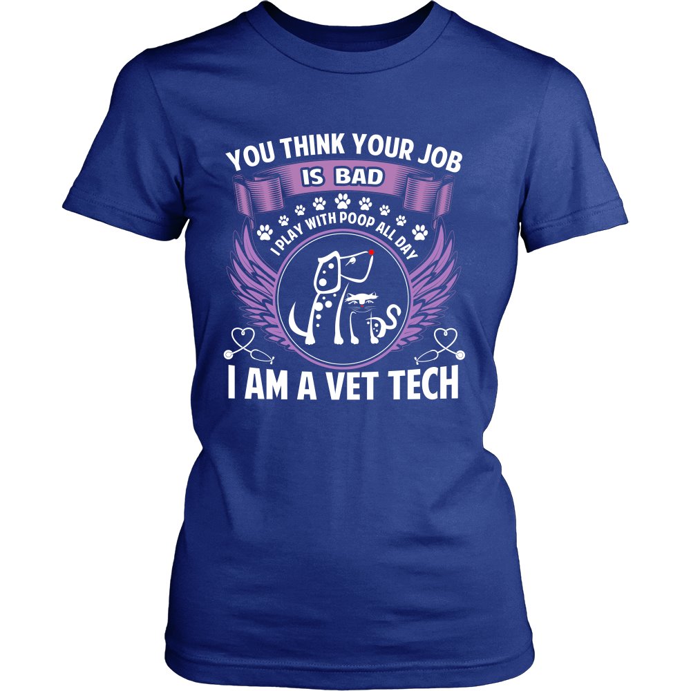 I Am A Vet Tech T-shirt teelaunch District Womens Shirt Royal Blue S