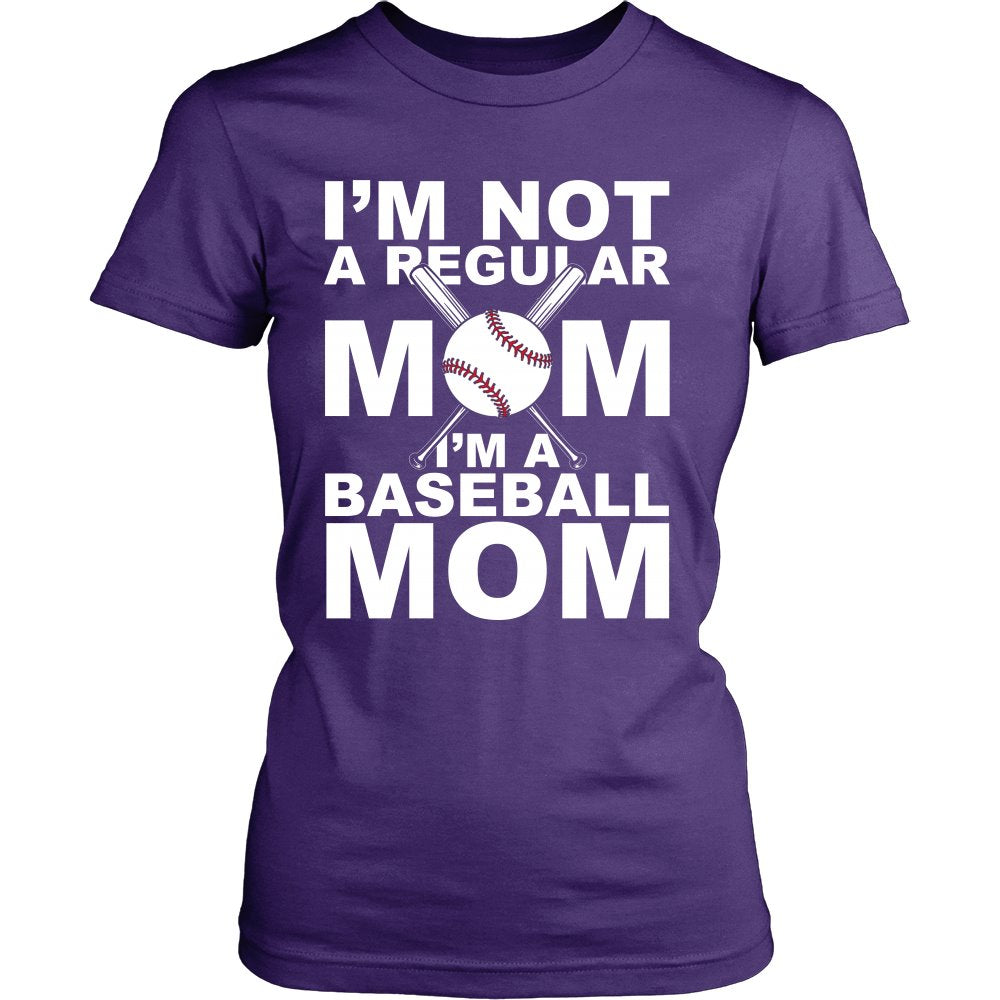 I'm Not A Regular Mom, I'm A Baseball Mom T-shirt teelaunch District Womens Shirt Purple S