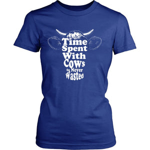 Time Spent With Cows Is Never Wasted T-shirt teelaunch District Womens Shirt Royal Blue S