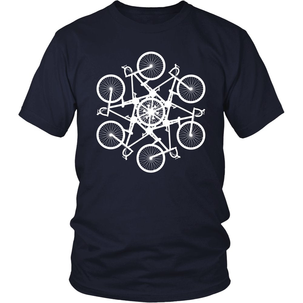 Bicycle Circle Kaleidospoke T-shirt teelaunch District Unisex Shirt Navy S