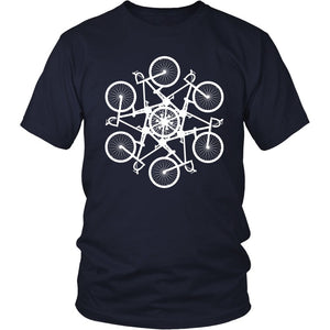 Bicycle Circle Kaleidospoke T-shirt teelaunch District Unisex Shirt Navy S