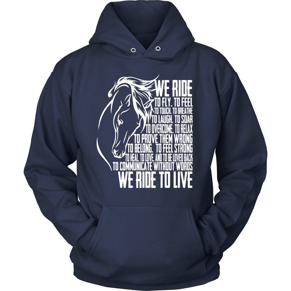 We Ride To Live! T-shirt teelaunch Unisex Hoodie Navy S
