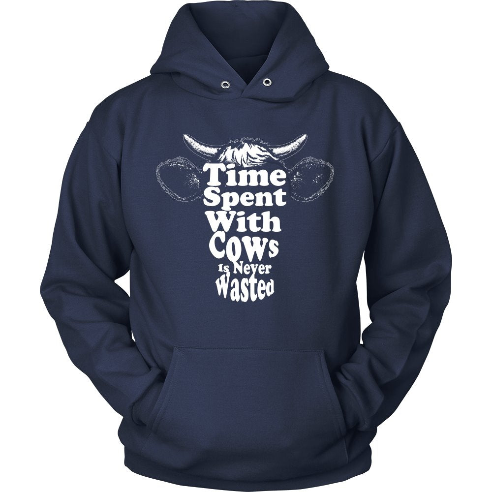 Time Spent With Cows Is Never Wasted T-shirt teelaunch Unisex Hoodie Navy S