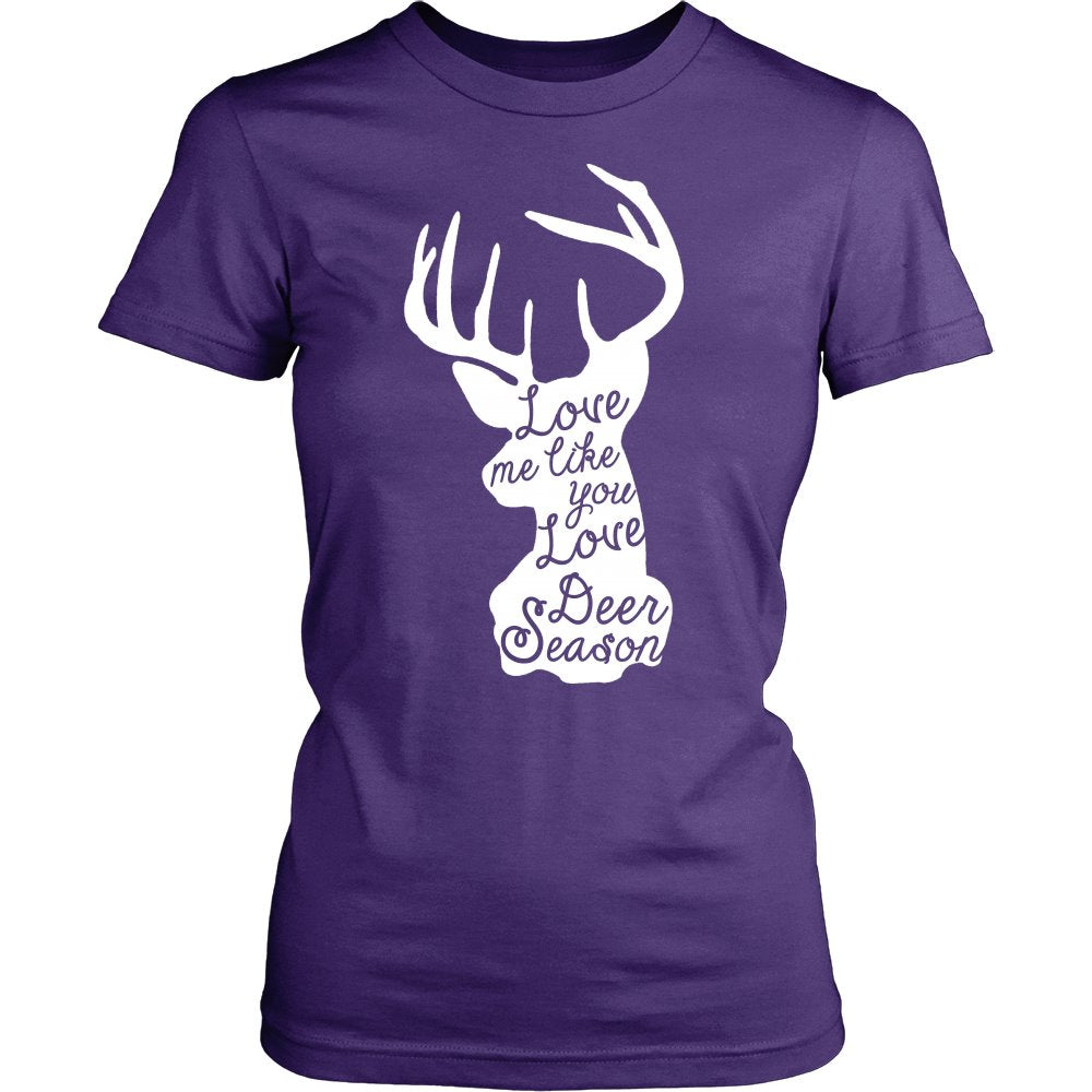 Love Me Like You Love Deer Season T-shirt teelaunch District Womens Shirt Purple S