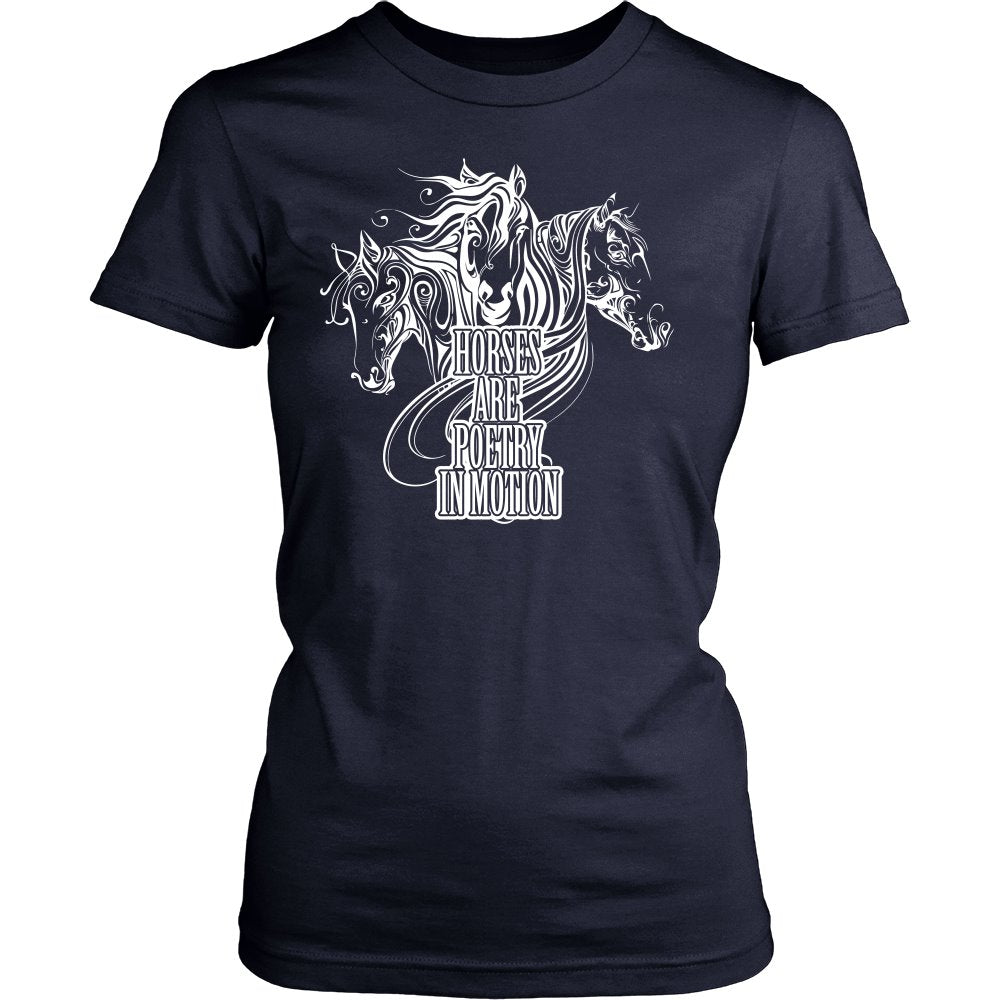 Horses Are Poetry In Motion! T-shirt teelaunch District Womens Shirt Navy S