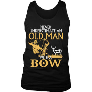 Never Underestimate An Old Man With A Bow T-shirt teelaunch District Mens Tank Black S