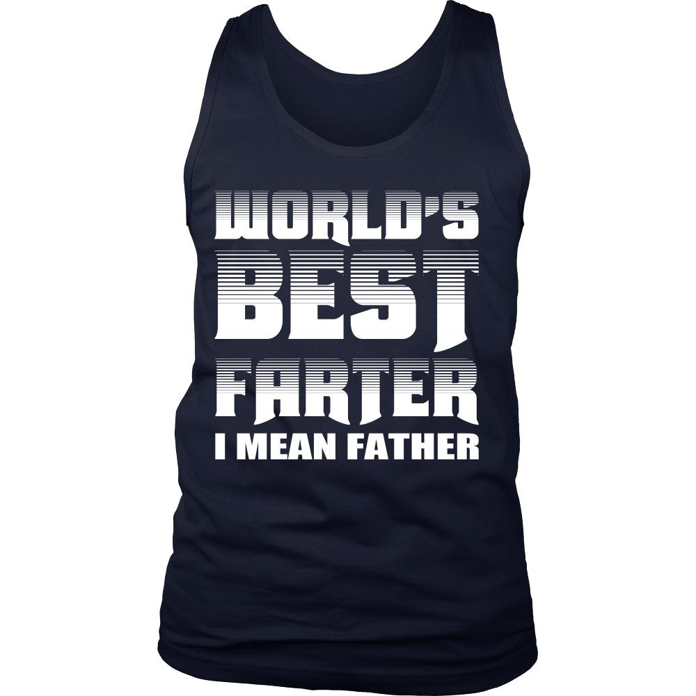 World's Best Farter I Mean Father T-shirt teelaunch District Mens Tank Navy S