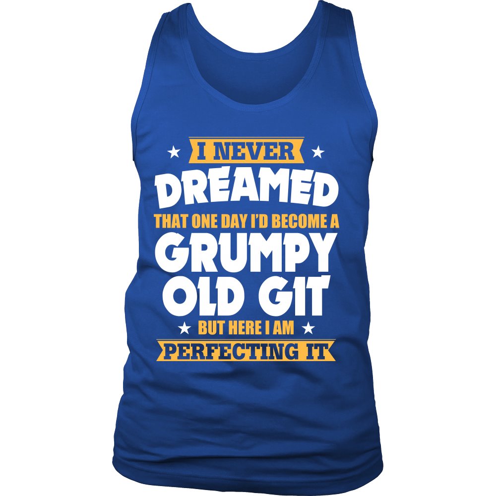Grumpy Old Git T-shirt teelaunch District Mens Tank Royal Blue S