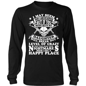 Do Not Mess With A Military Daughter T-shirt teelaunch District Long Sleeve Shirt Black S
