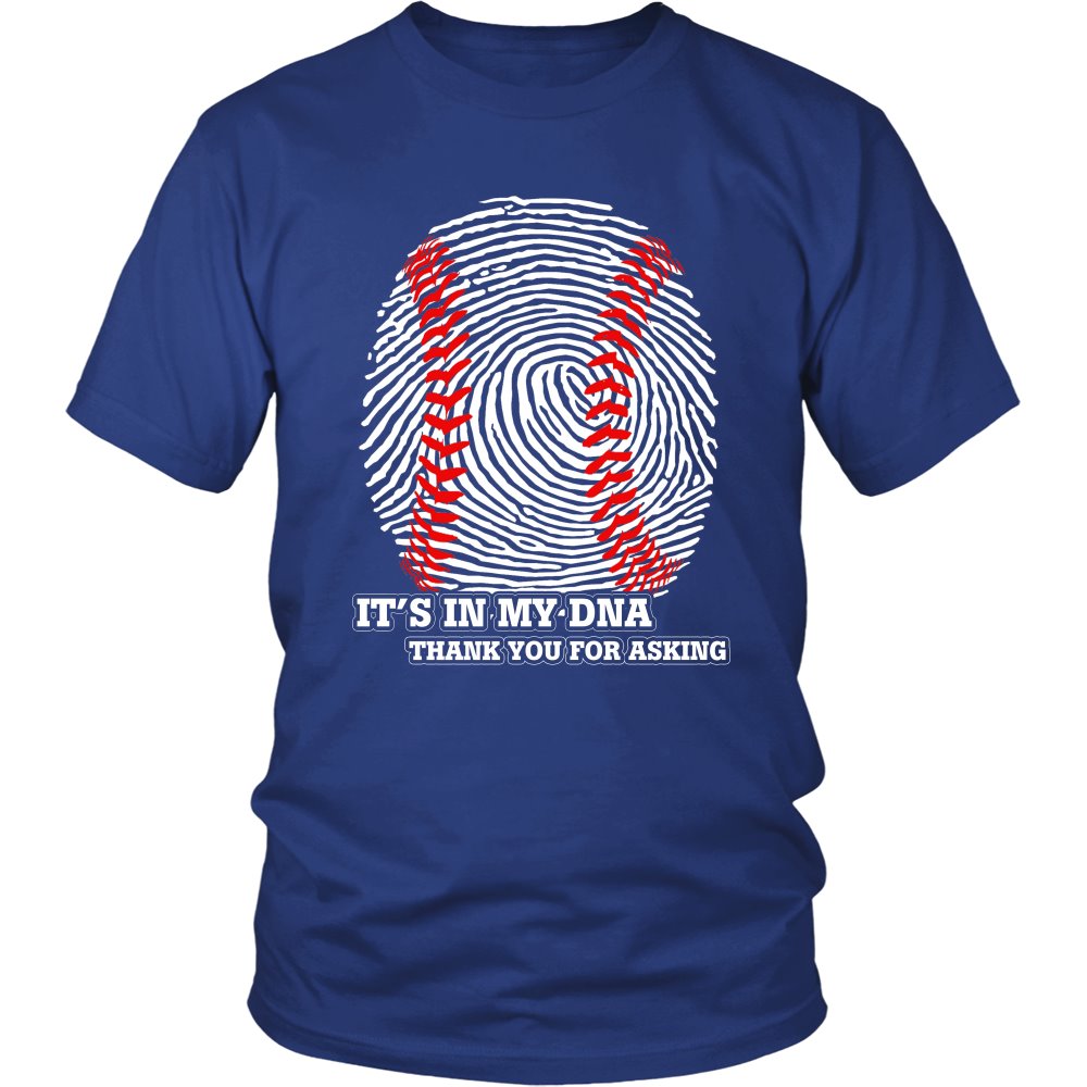 Baseball Is In My DNA - Thank You For Asking T-shirt teelaunch District Unisex Shirt Royal Blue S