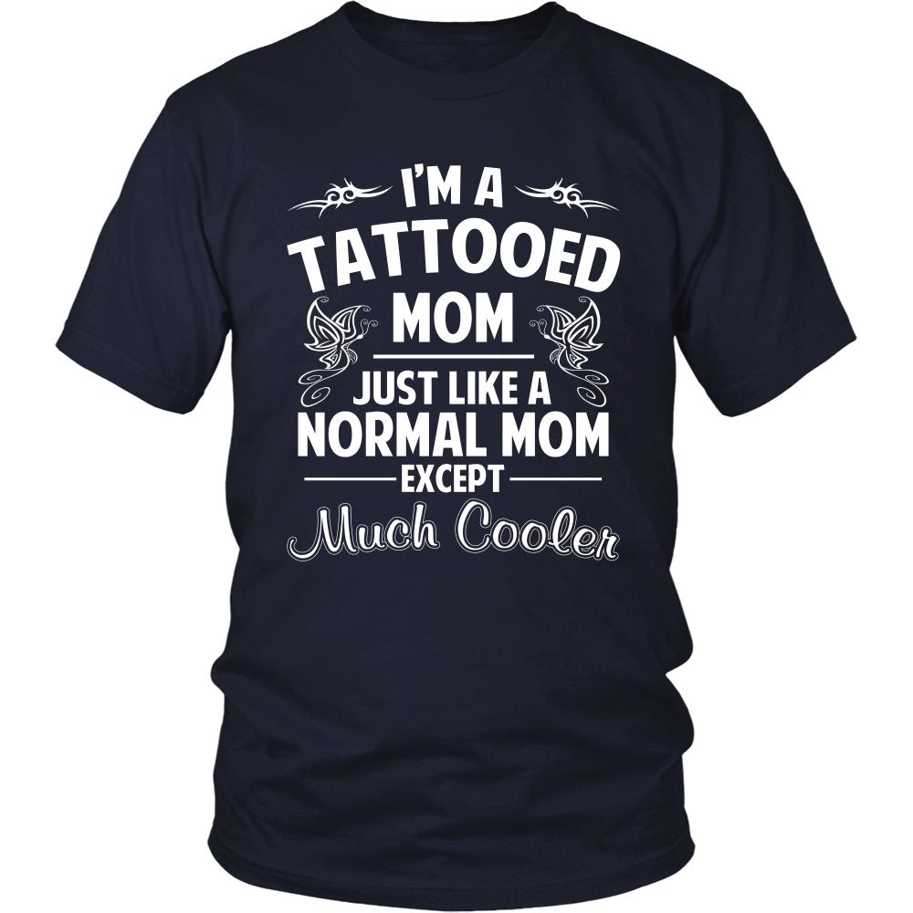 I'm A Tattooed Mom T-shirt teelaunch District Unisex Shirt Navy S