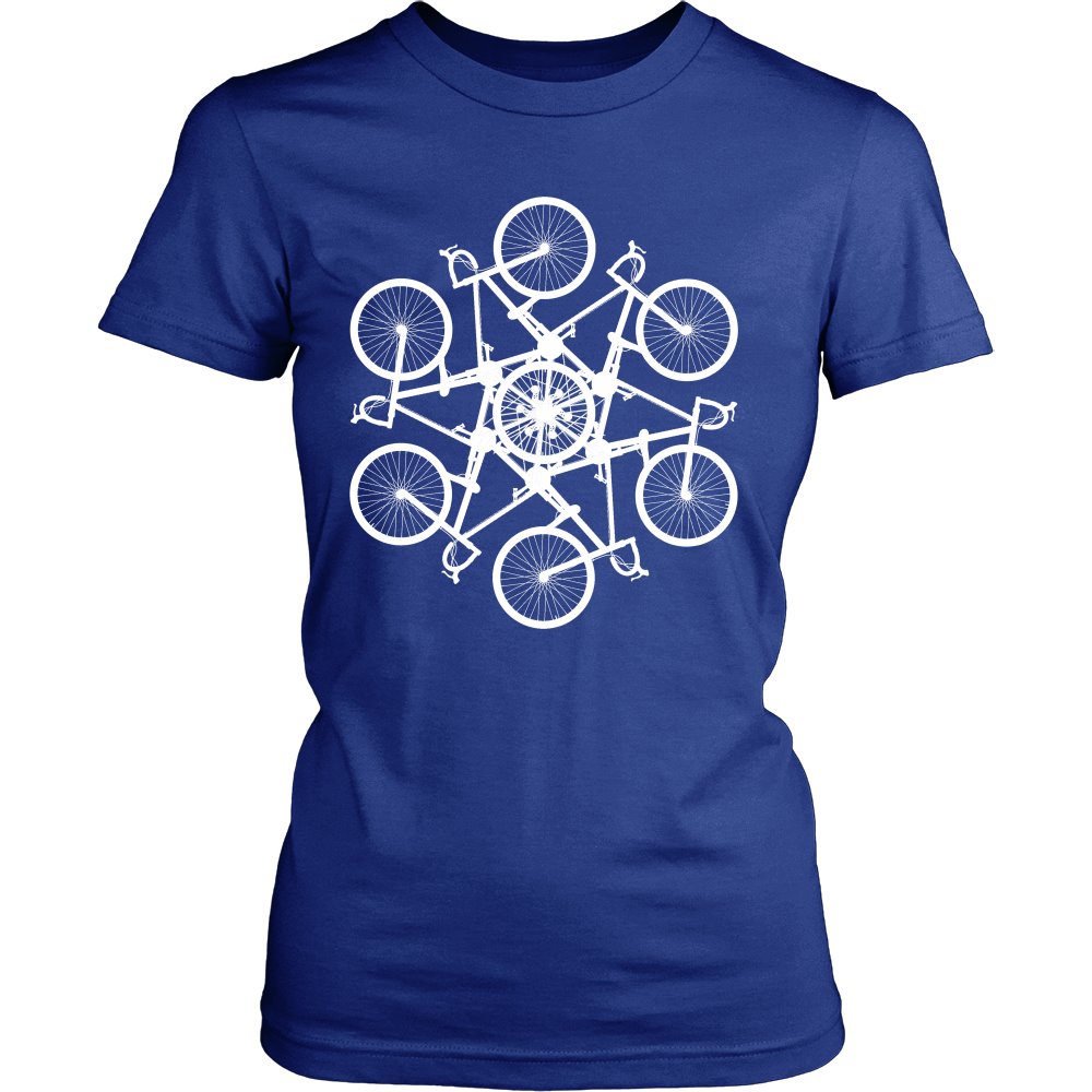 Bicycle Circle Kaleidospoke T-shirt teelaunch District Womens Shirt Royal Blue S