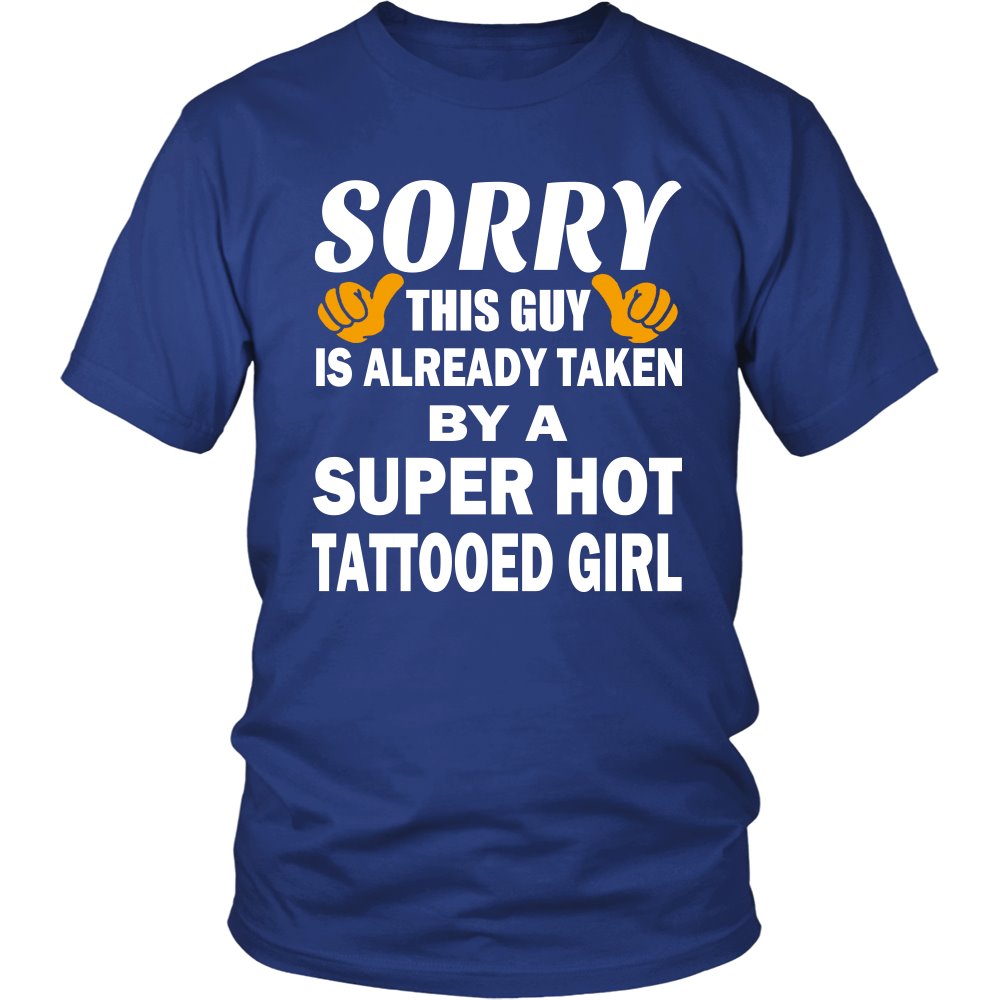 Love A Super Hot Tattooed Girl T-shirt teelaunch District Unisex Shirt Royal Blue S