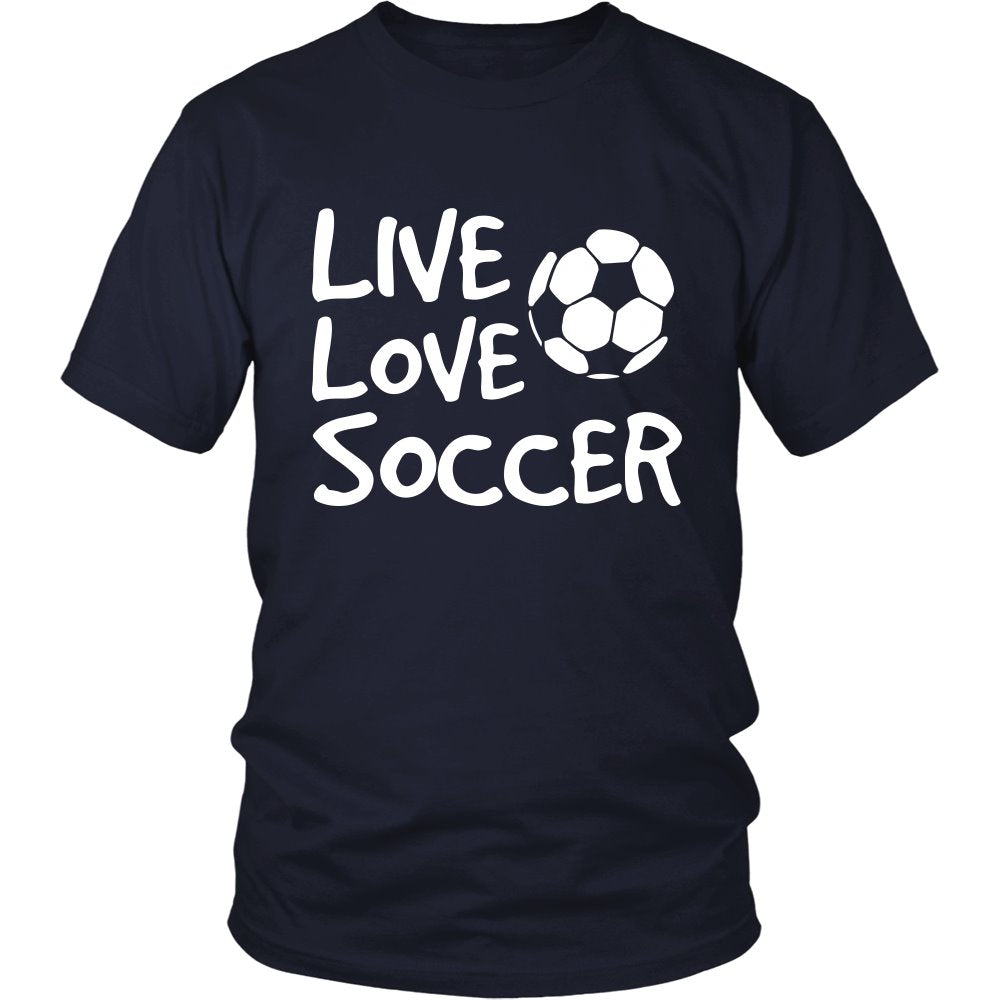 Live Love Soccer T-shirt teelaunch District Unisex Shirt Navy S