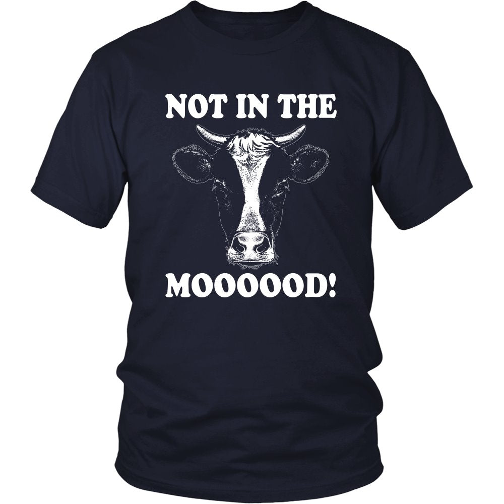 Not In The Moooood! T-shirt teelaunch District Unisex Shirt Navy S