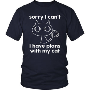 Sorry I Can’t, I Have Plans With My Cat! T-shirt teelaunch District Unisex Shirt Navy S