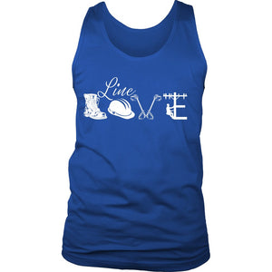 Line Love T-shirt teelaunch District Mens Tank Royal Blue S