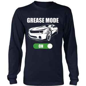 Grease Mode On T-shirt teelaunch District Long Sleeve Shirt Navy S