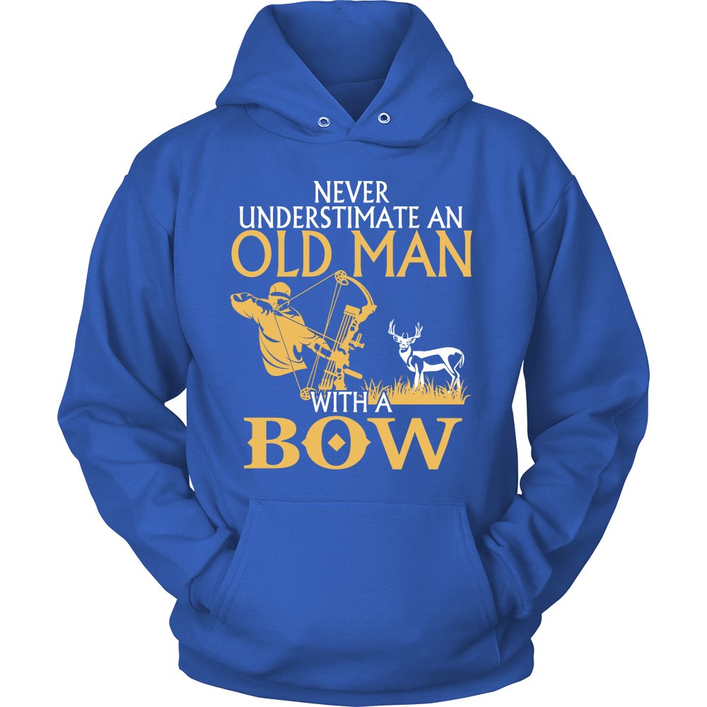 Never Underestimate An Old Man With A Bow T-shirt teelaunch Unisex Hoodie Royal Blue S