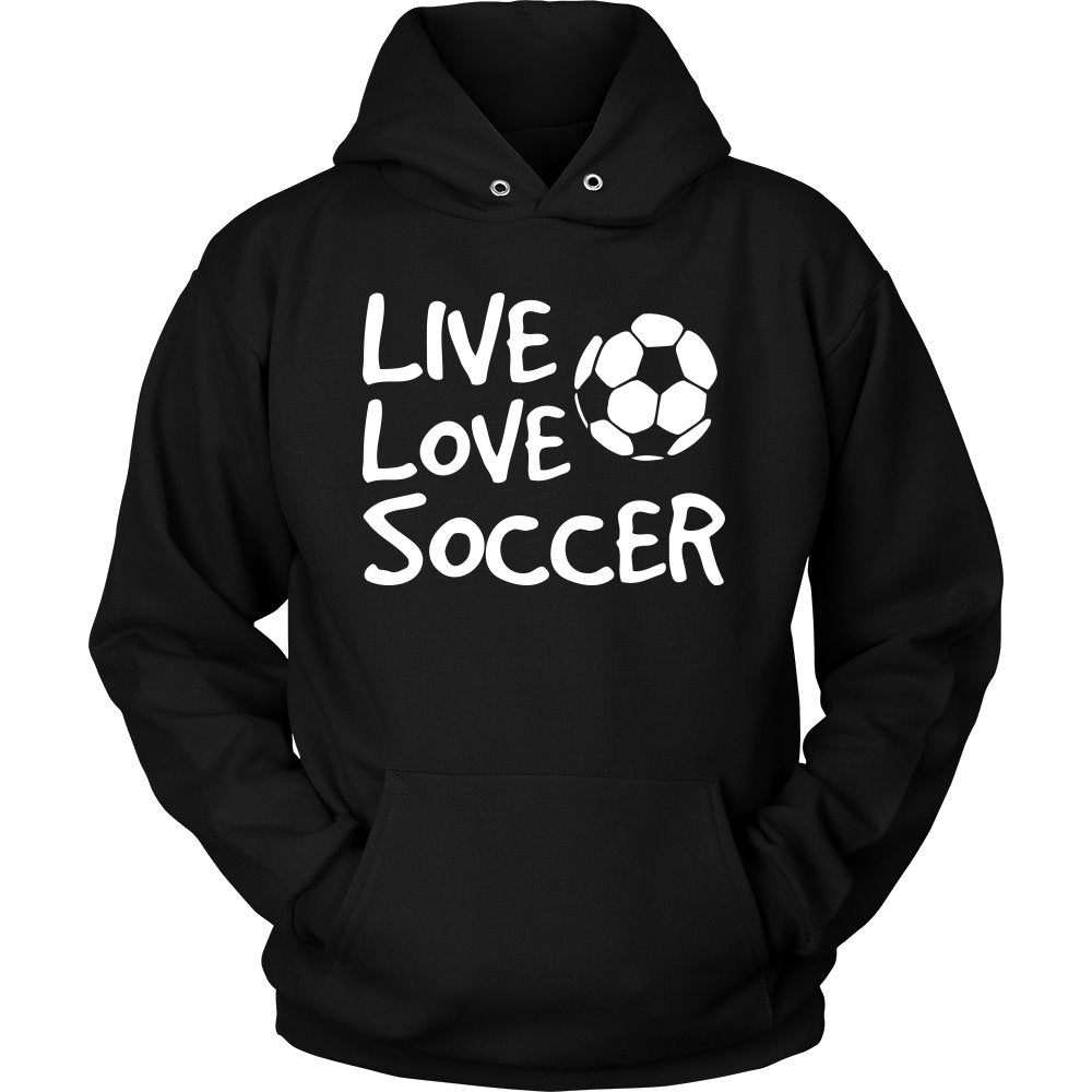Live Love Soccer T-shirt teelaunch Unisex Hoodie Black S