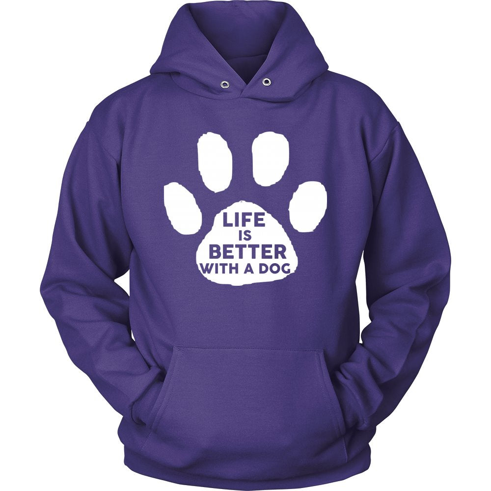Life Is Better With A Dog T-shirt teelaunch Unisex Hoodie Purple S