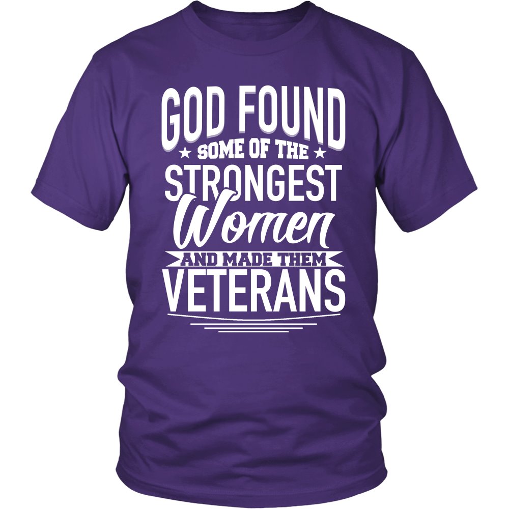 God Found Some Of The Strongest Women And Made Them Veterans T-shirt teelaunch District Unisex Shirt Purple S