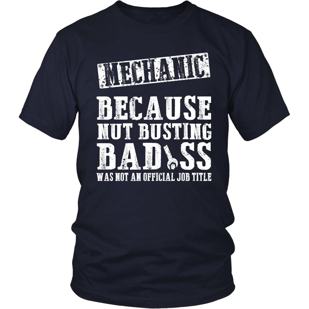 Mechanic Badass! T-shirt teelaunch District Unisex Shirt Navy S