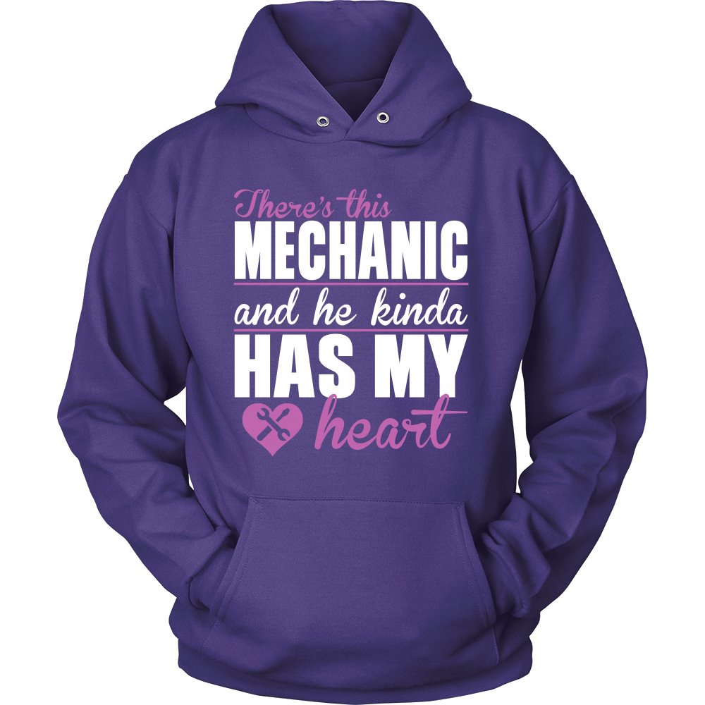 There's This Mechanic And He Kinda Has My Heart T-shirt teelaunch Unisex Hoodie Purple S