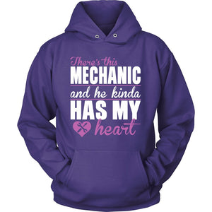 There's This Mechanic And He Kinda Has My Heart T-shirt teelaunch Unisex Hoodie Purple S