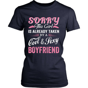 Taken By A Cool And Sexy Boyfriend T-shirt teelaunch District Womens Shirt Navy S