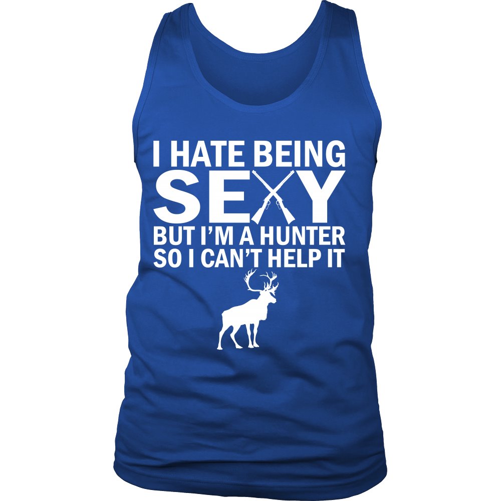 I Hate Being Sexy But I'm A Hunter So I Can't Help It T-shirt teelaunch District Mens Tank Royal Blue S