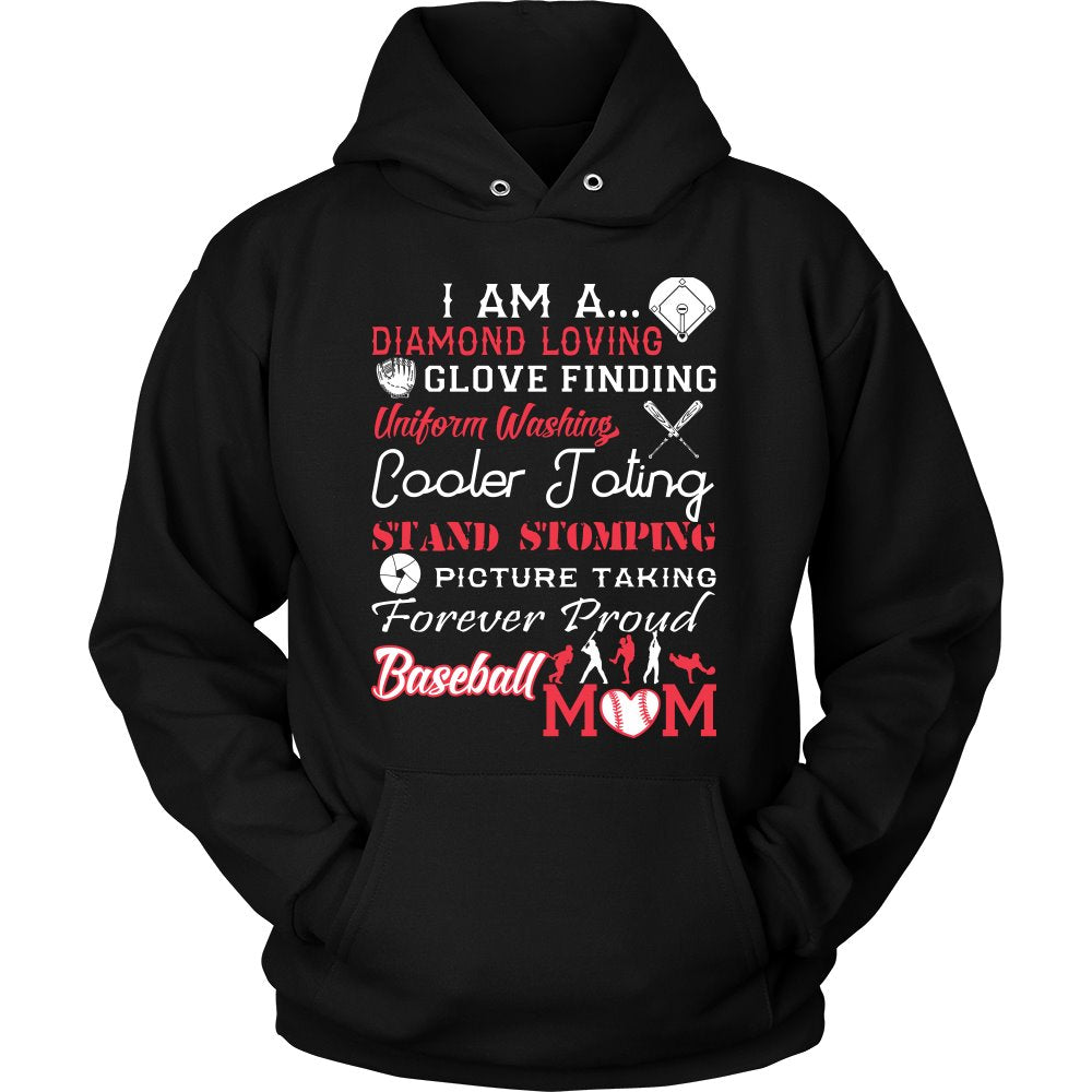 I Am A Baseball Mom T-shirt teelaunch Unisex Hoodie Black S