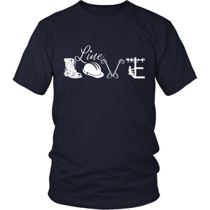 Line Love T-shirt teelaunch District Unisex Shirt Navy S