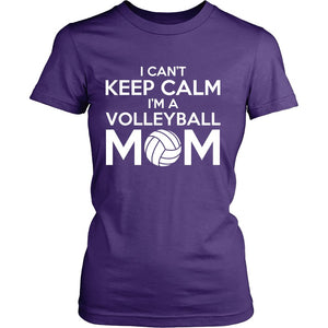 I Can't Keep Calm I'm A Volleyball Mom T-shirt teelaunch District Womens Shirt Purple S